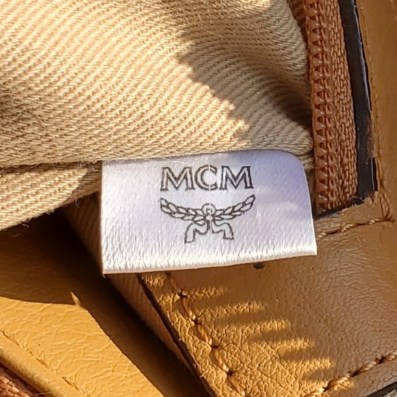 🤑SOLD🥳    MCM COGNAC  VISETOS 2-WAY SHOPPER SHOULDER BAG WITH CROSSBODY OPTION - Picture 12 of 13